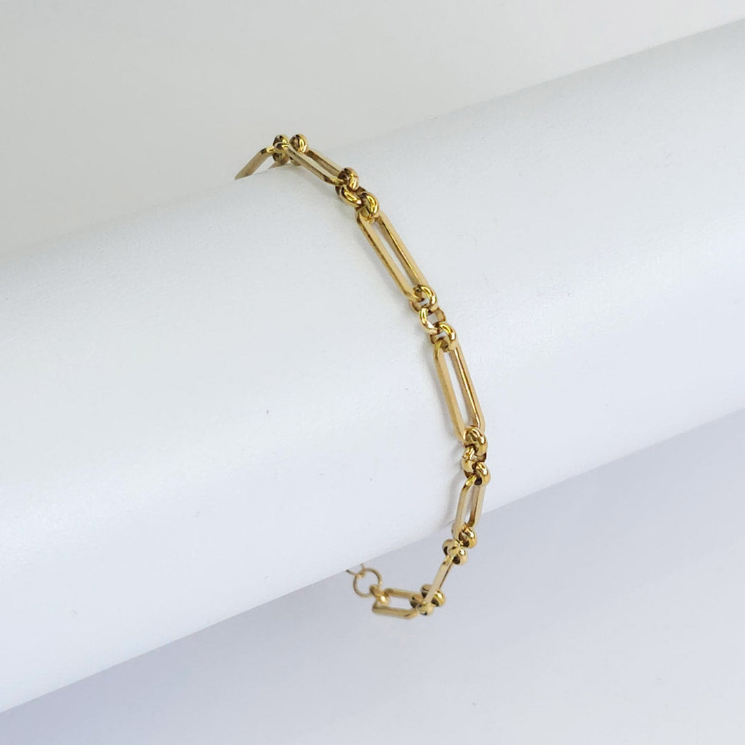 Pulsera Dorada Eslabón y Círculos