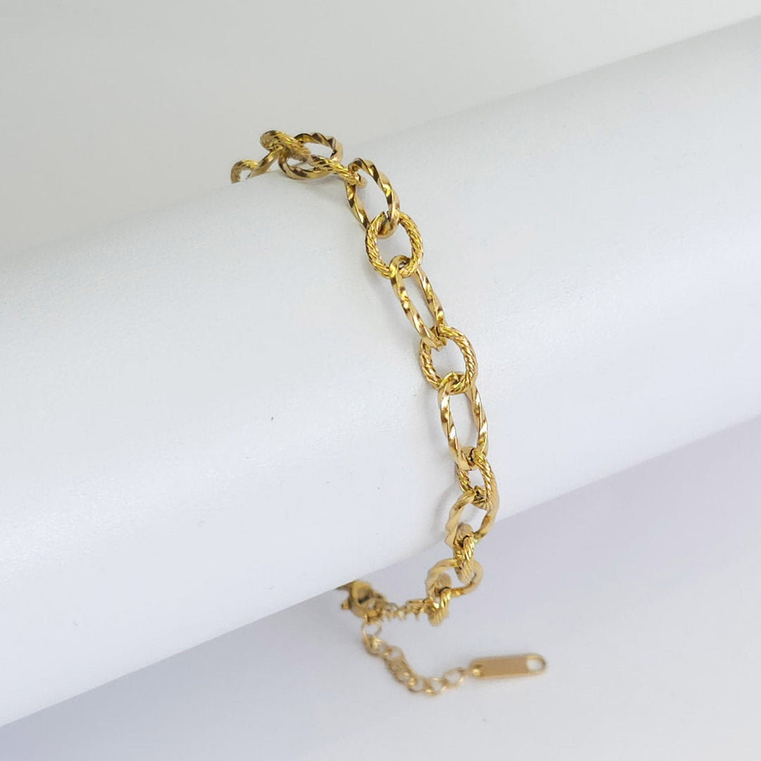 Pulsera Dorada Eslabón Texturizado