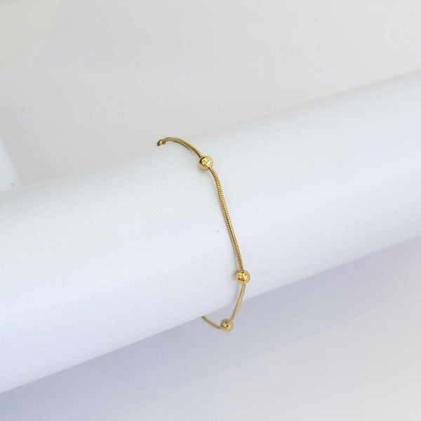 Pulsera Dorada con Esfera 4mm