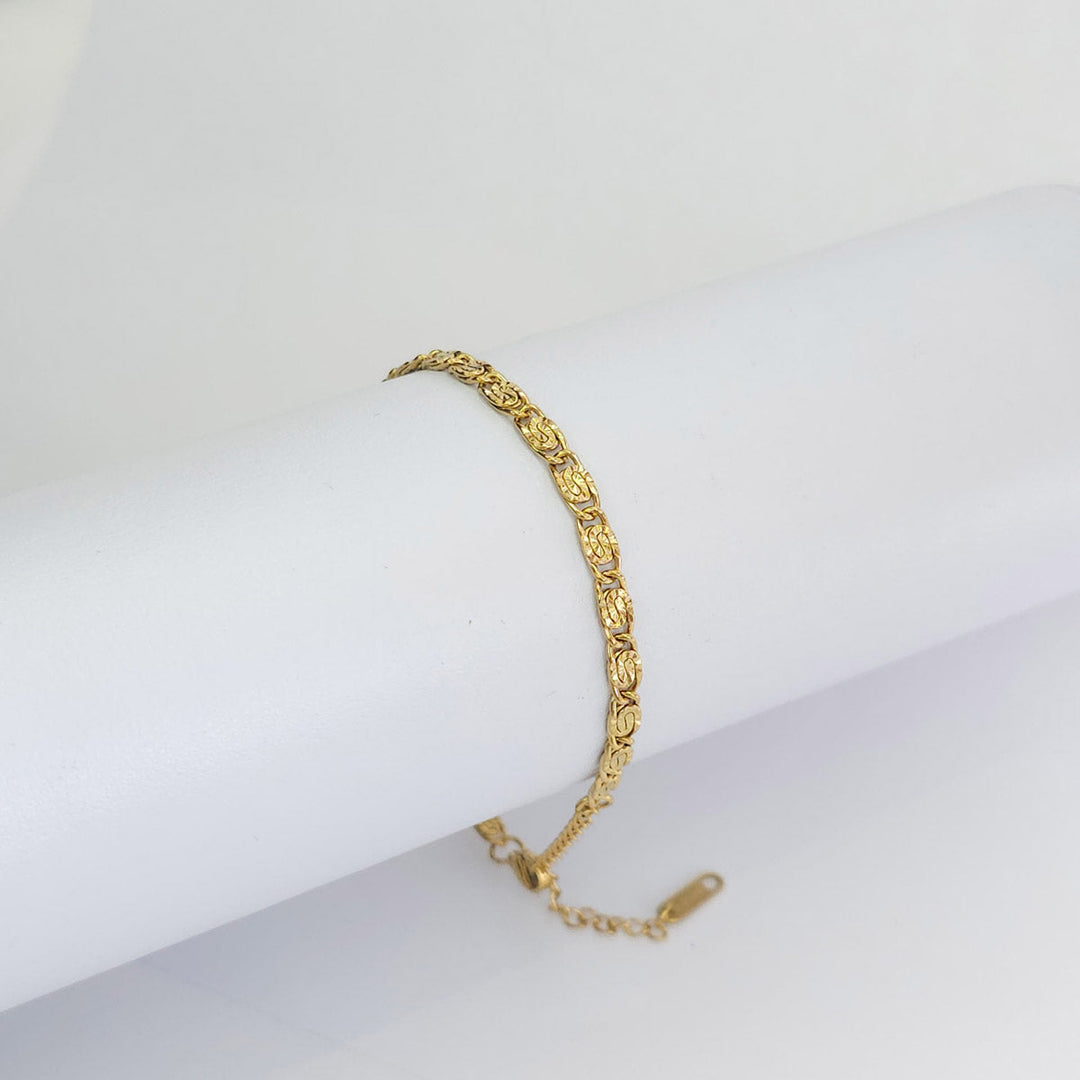 Pulsera Dorada Eslabón S con Textura