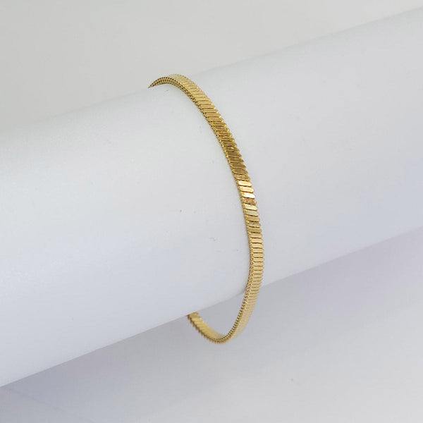 Pulsera Dorada Planchada Diagonal 3mm