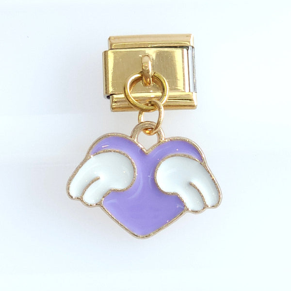 Charm Corazón Alas Lila