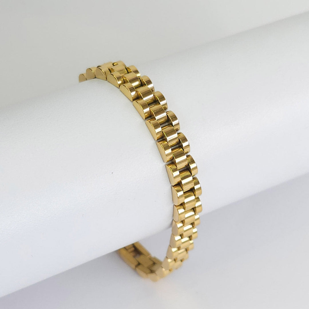 Pulsera Tipo Correa de Reloj Dorada