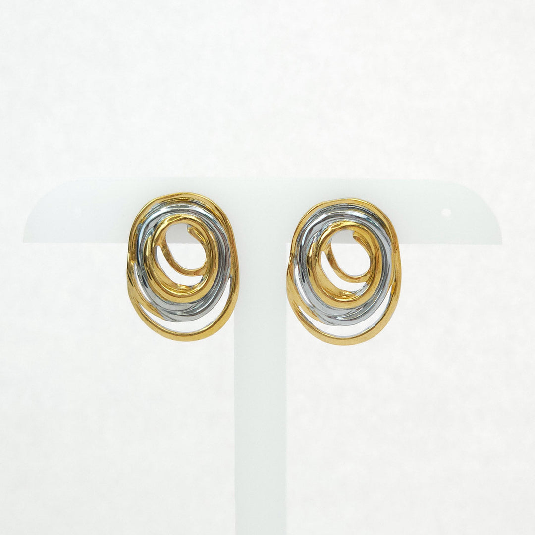 Par de Aretes Dorados y Plateados