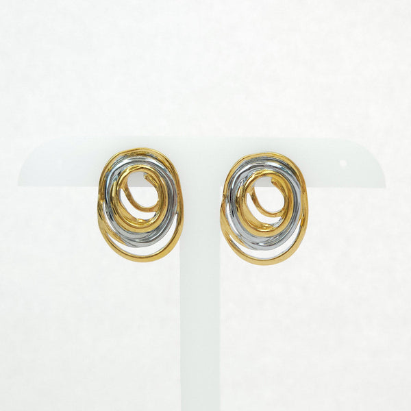 Par de Aretes Dorados y Plateados