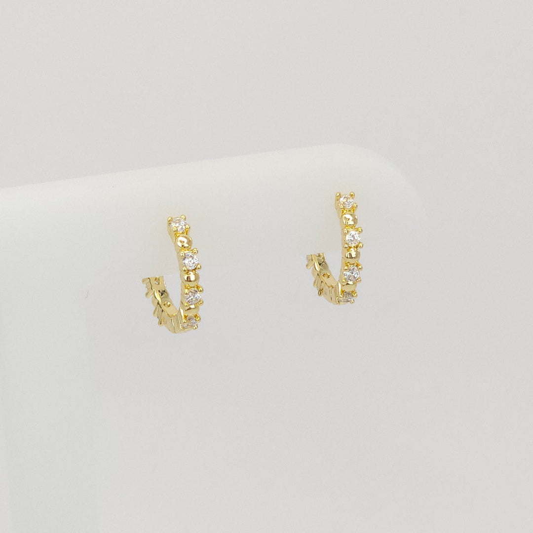 Par de Arracadas Doradas con Brillantes