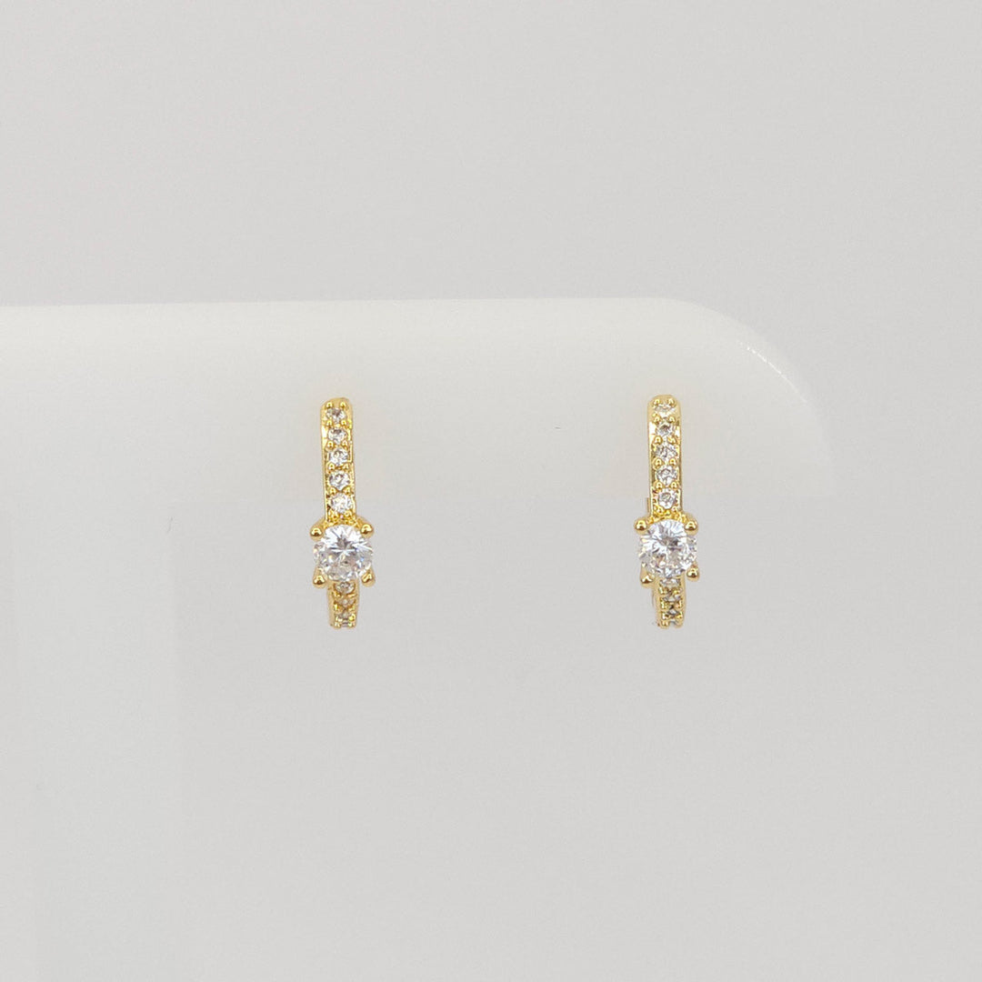 Par de Arracadas Doradas con Brillantes