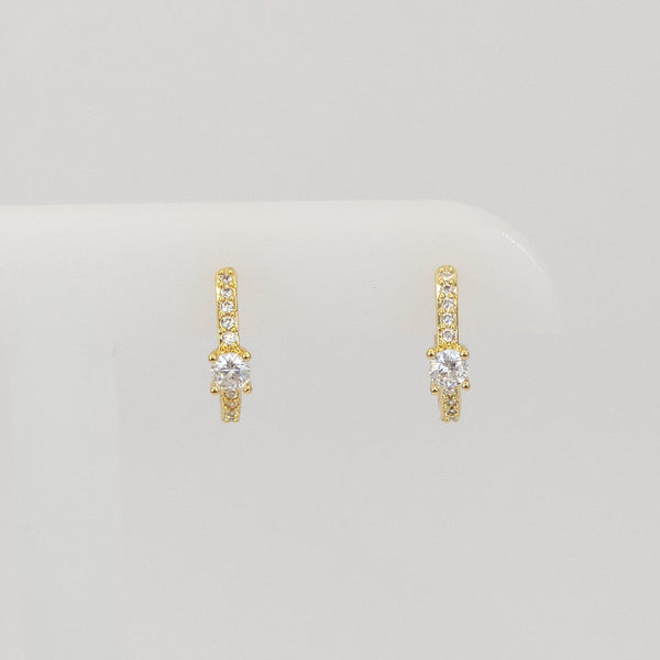 Par de Arracadas Doradas con Brillantes