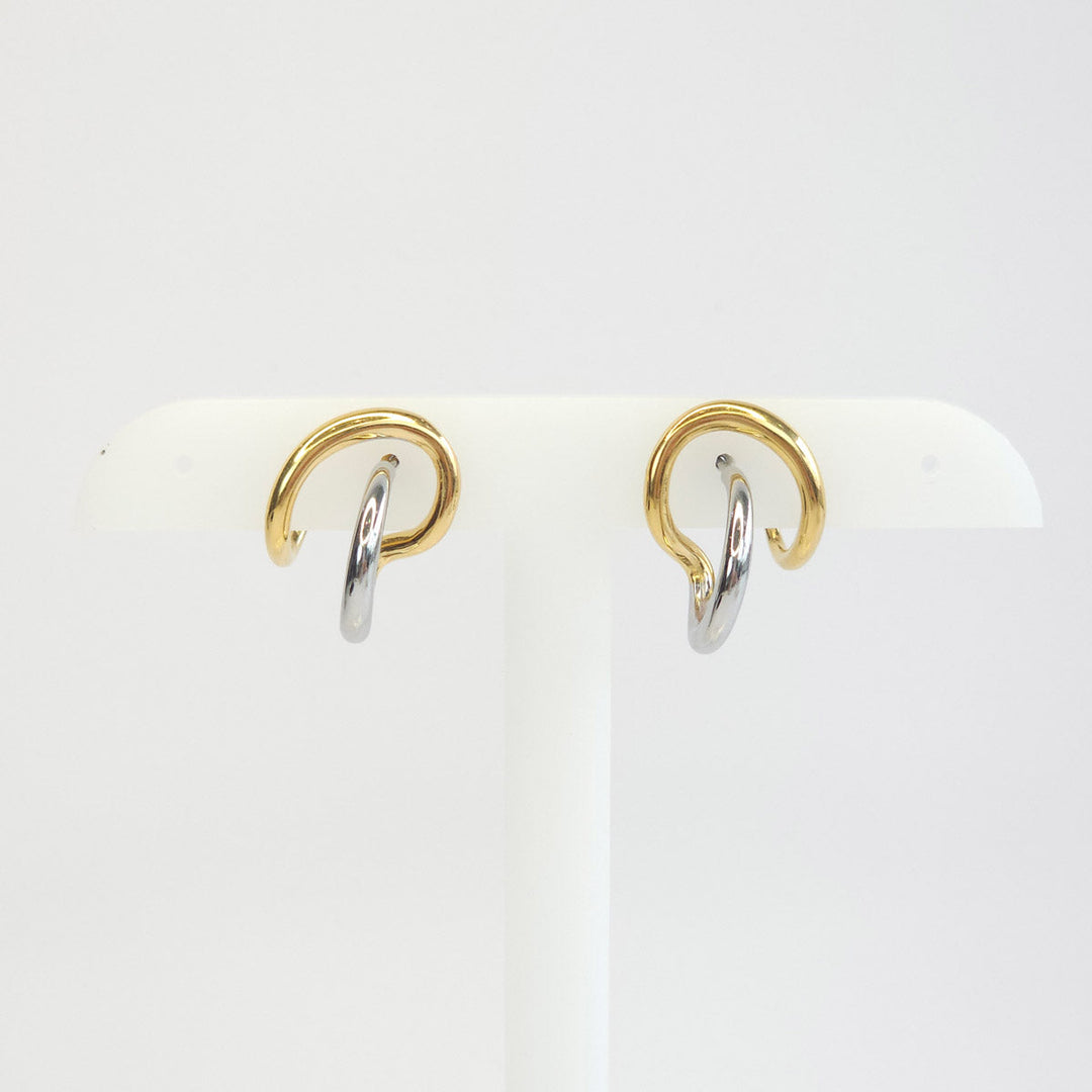 Par de Aretes Plateado y Dorado