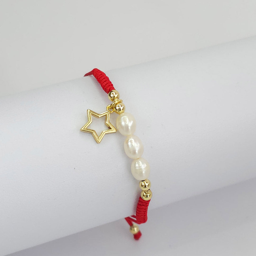 Pulsera Ajustable Tejida con Perlas y Estrella