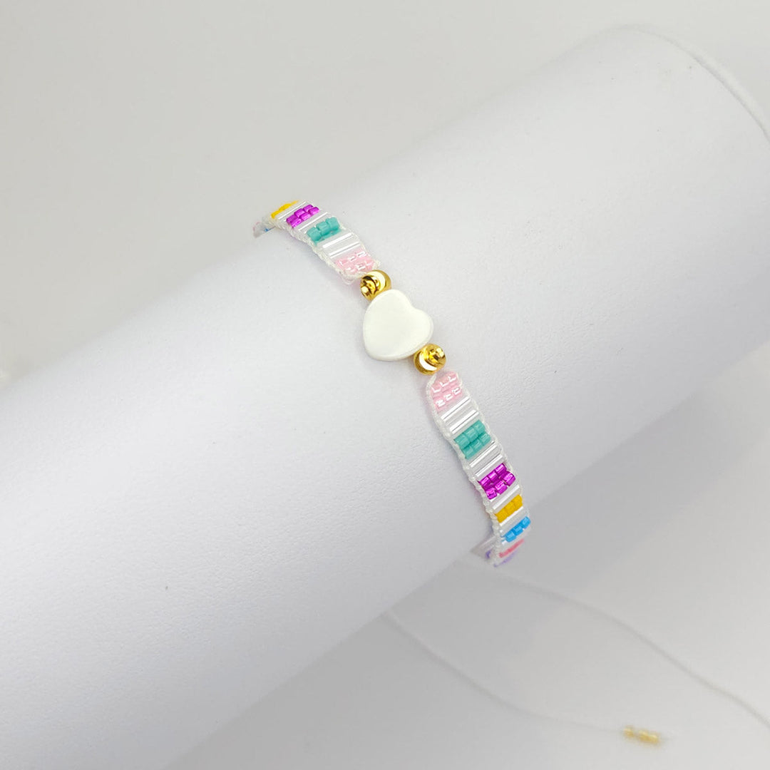 Pulsera Corazón Blanco