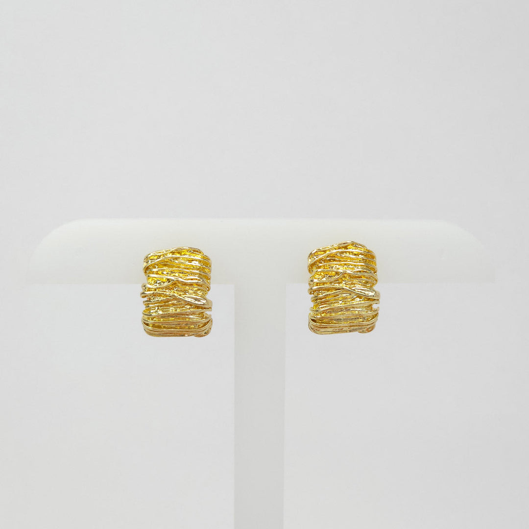 Par de Aretes Dorados con Textura