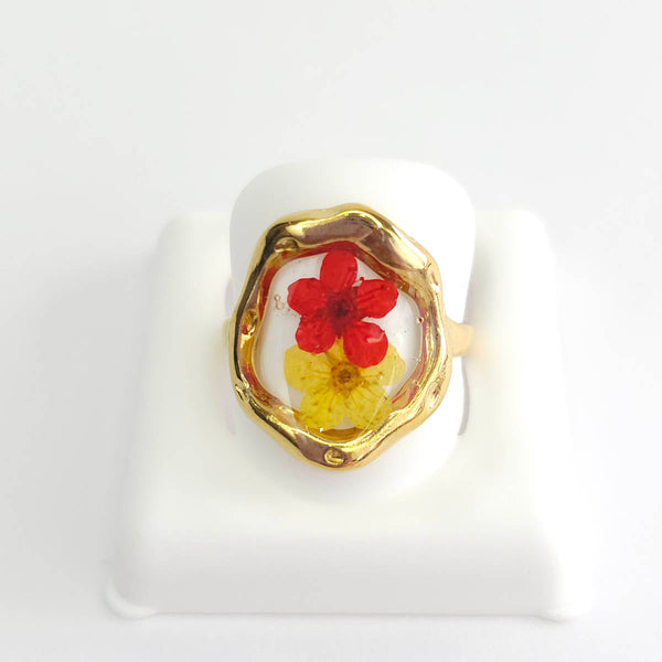 Anillo Flor Roja