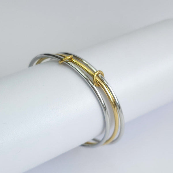 Pulsera Triple Dorada y Plateada