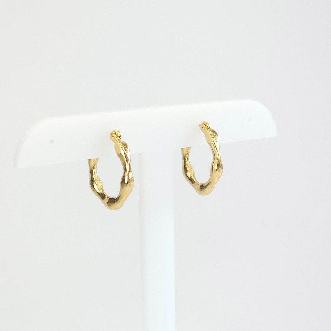 Par de Arrcadas Doradas con Textura