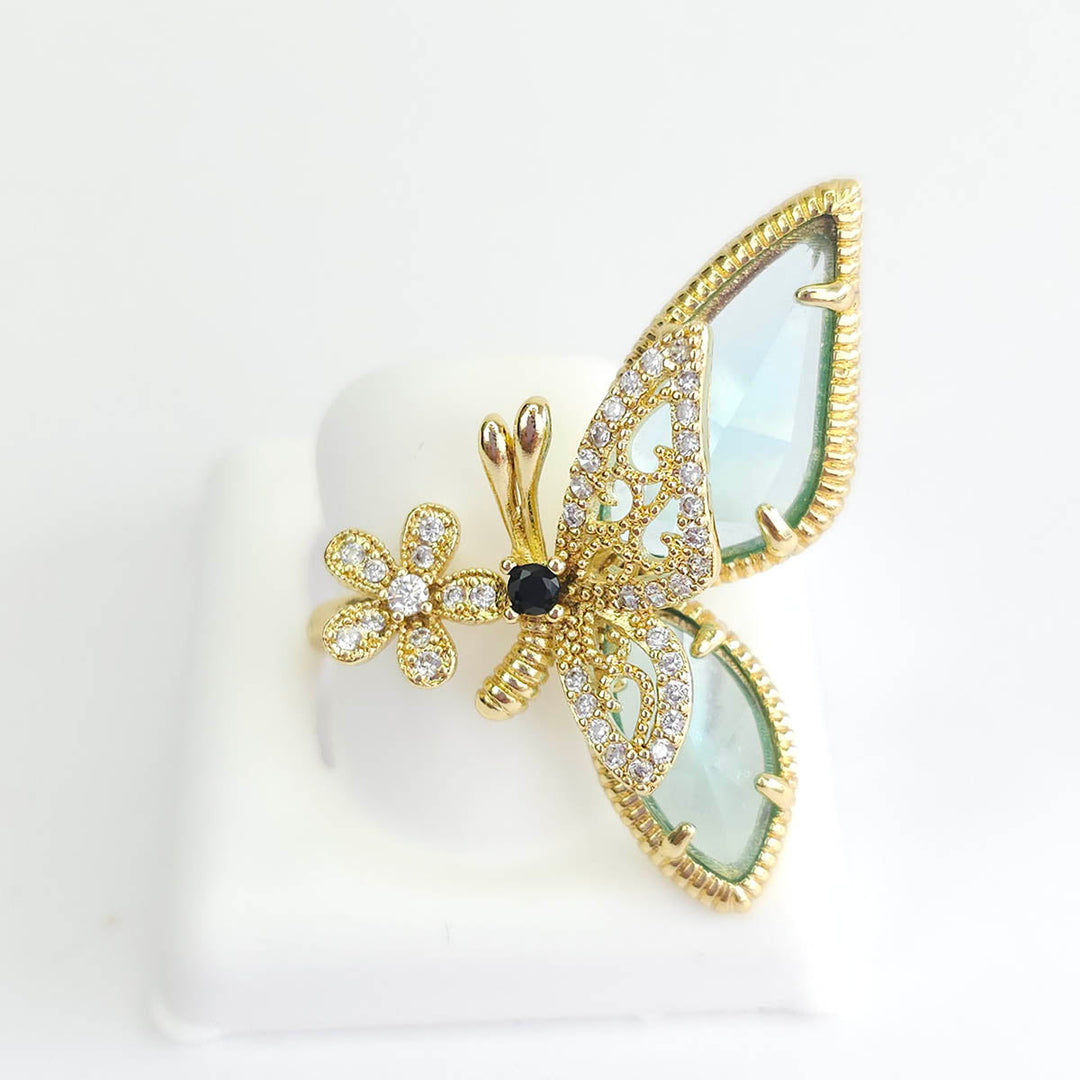 Anillo Flor Mariposa