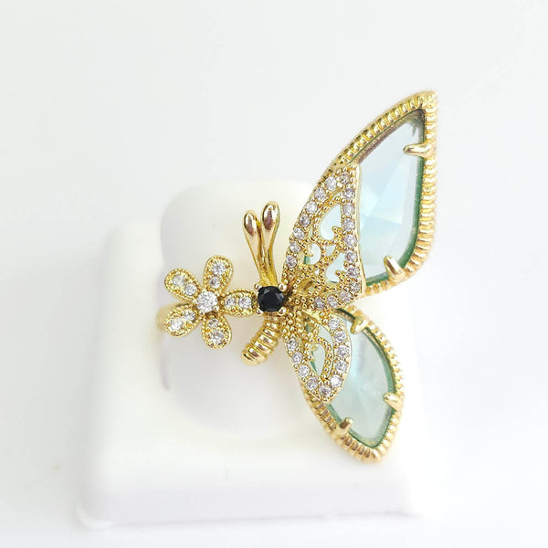 Anillo Flor Mariposa