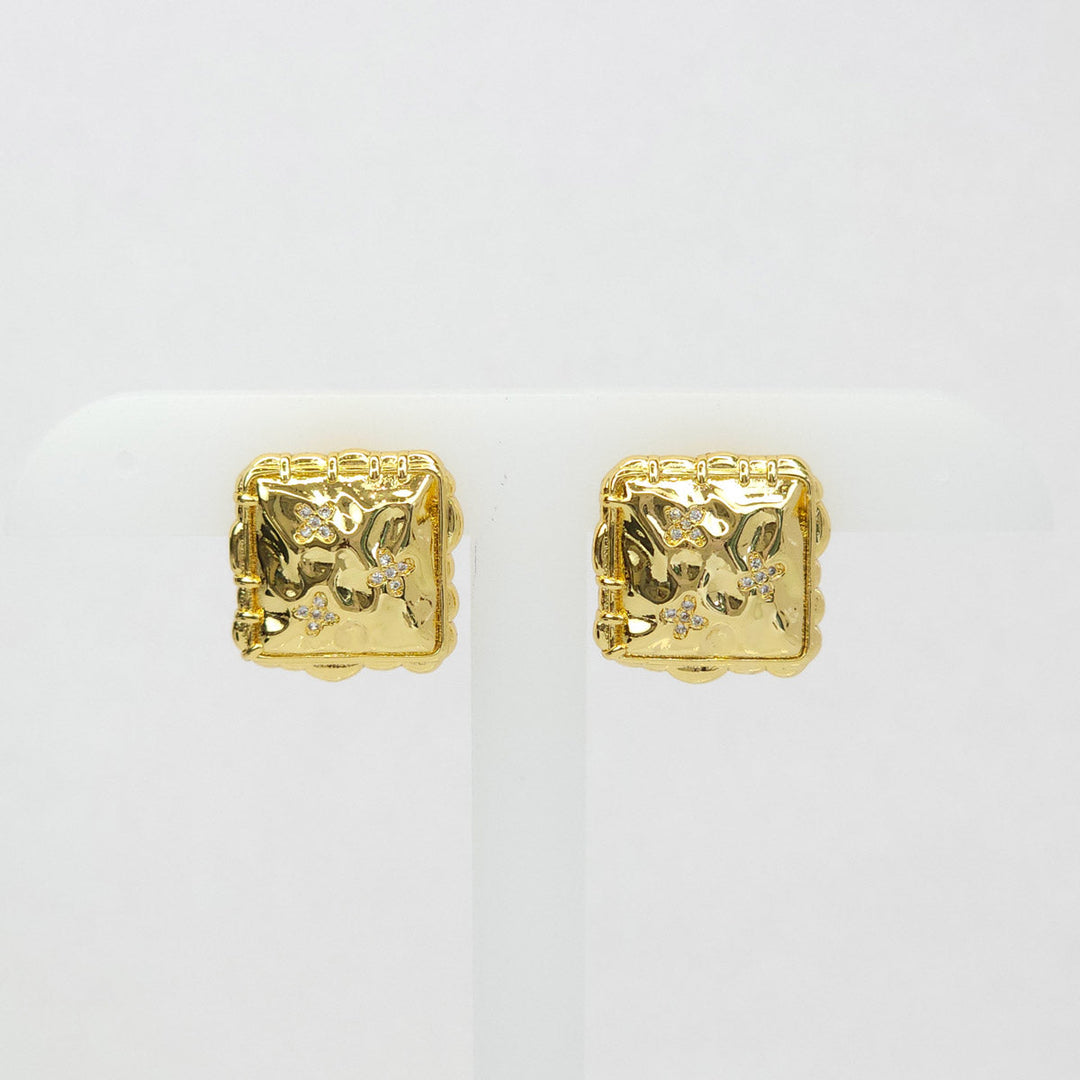 Par de Aretes Cudrados con Destellos