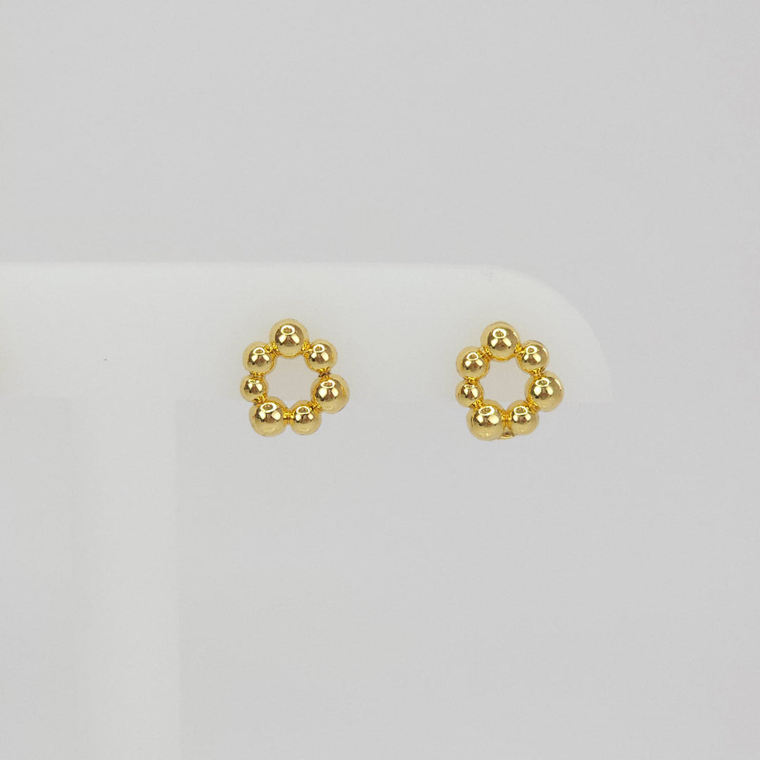Par de Aretes Dorados Circulo de Bolitas