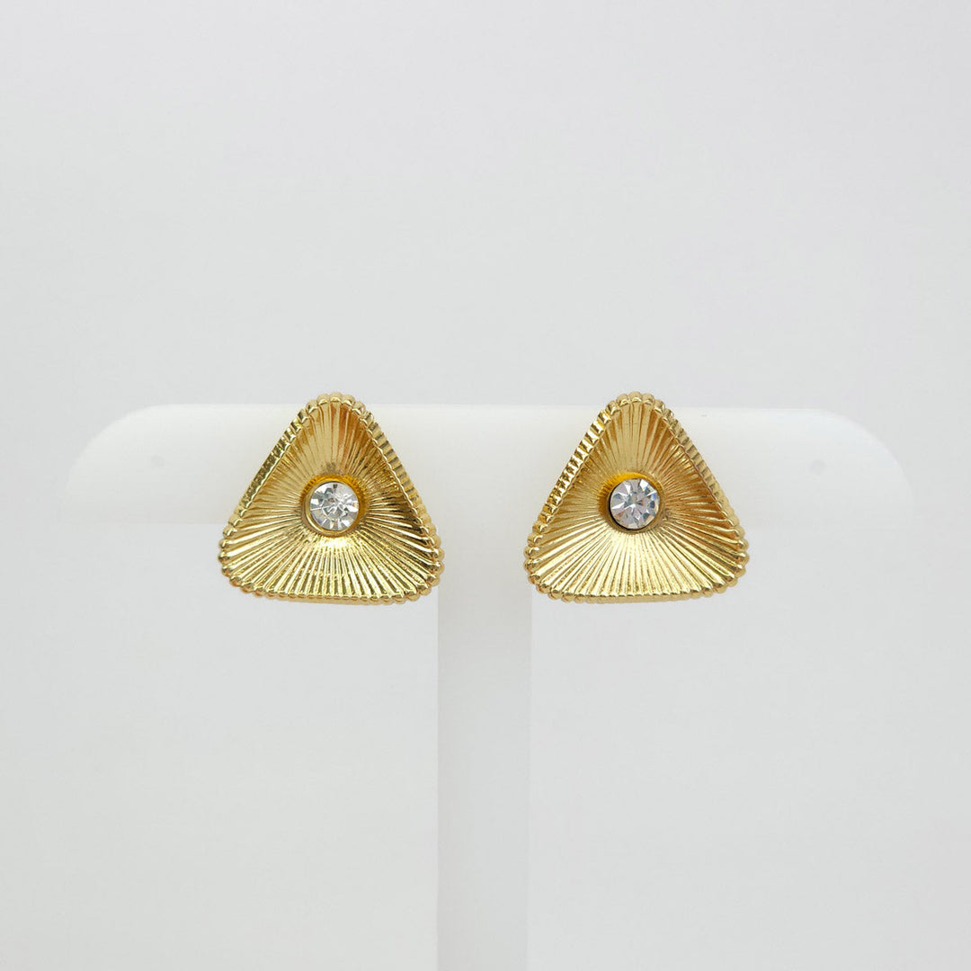 Par de Aretes Triangular con Brillante