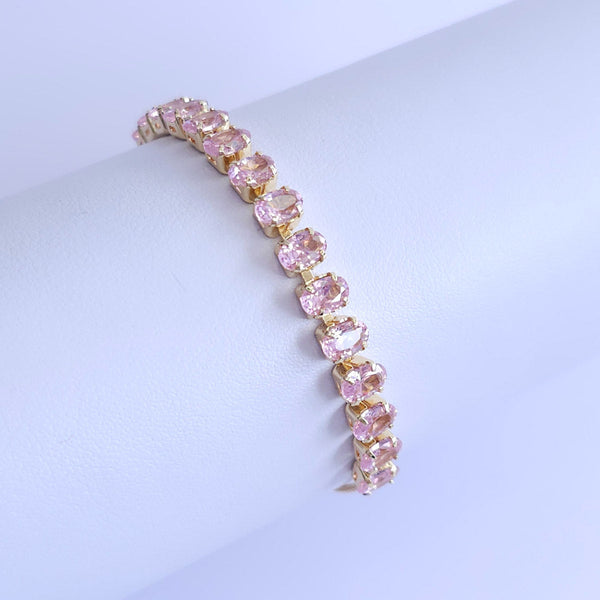 Pulsera con Brillantes Rosas