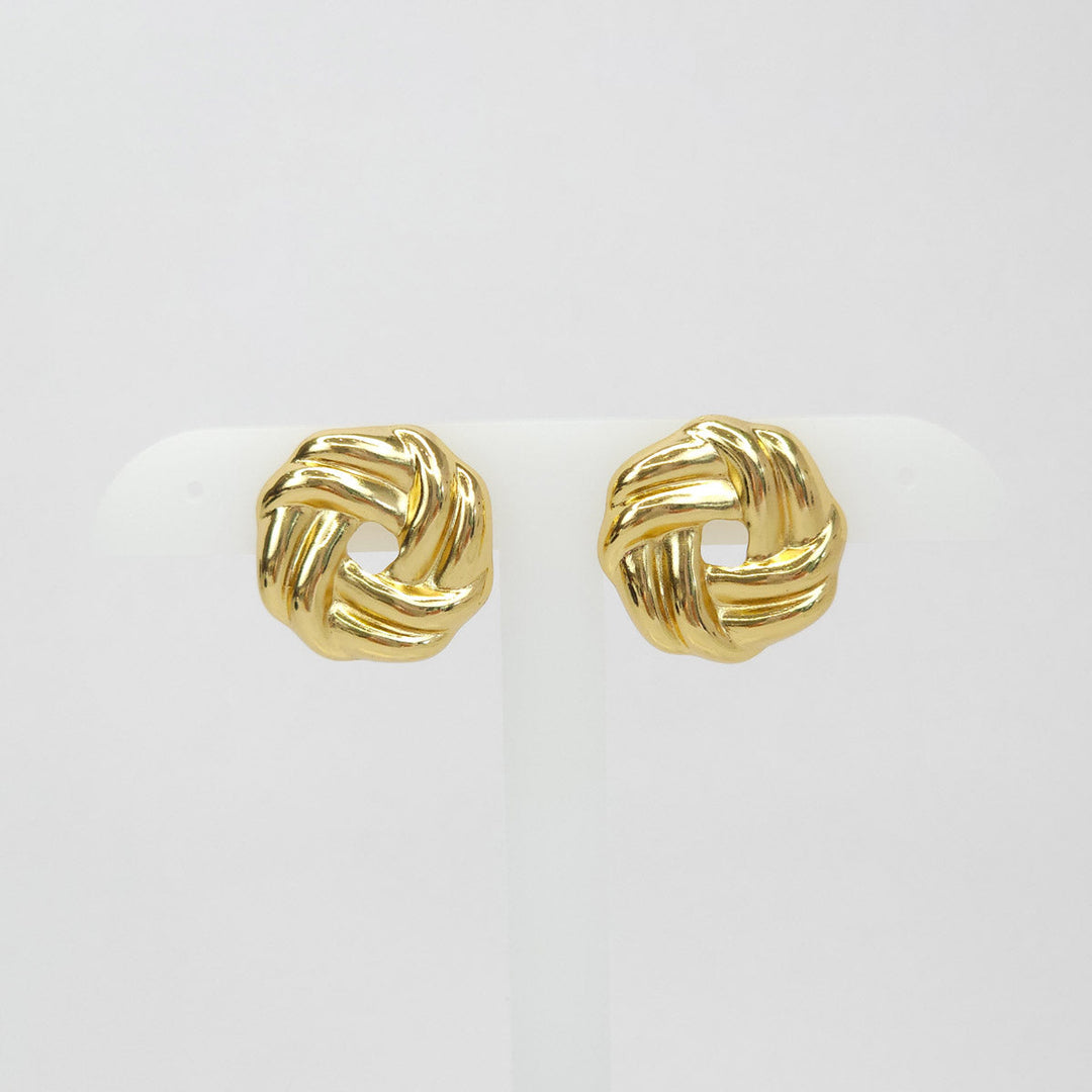 Par de aretes círculo trenzado dorado