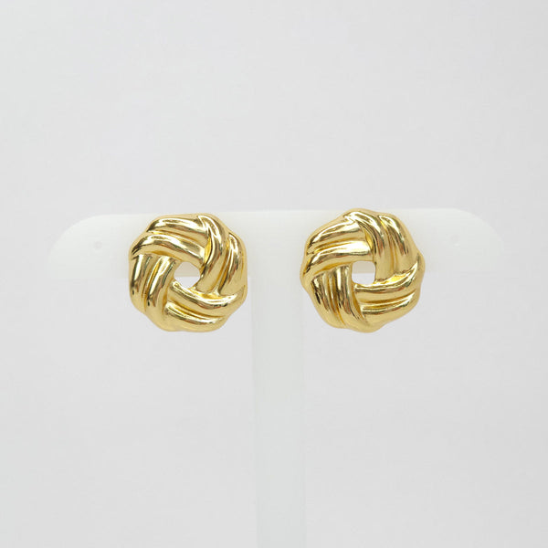 Par de aretes círculo trenzado dorado