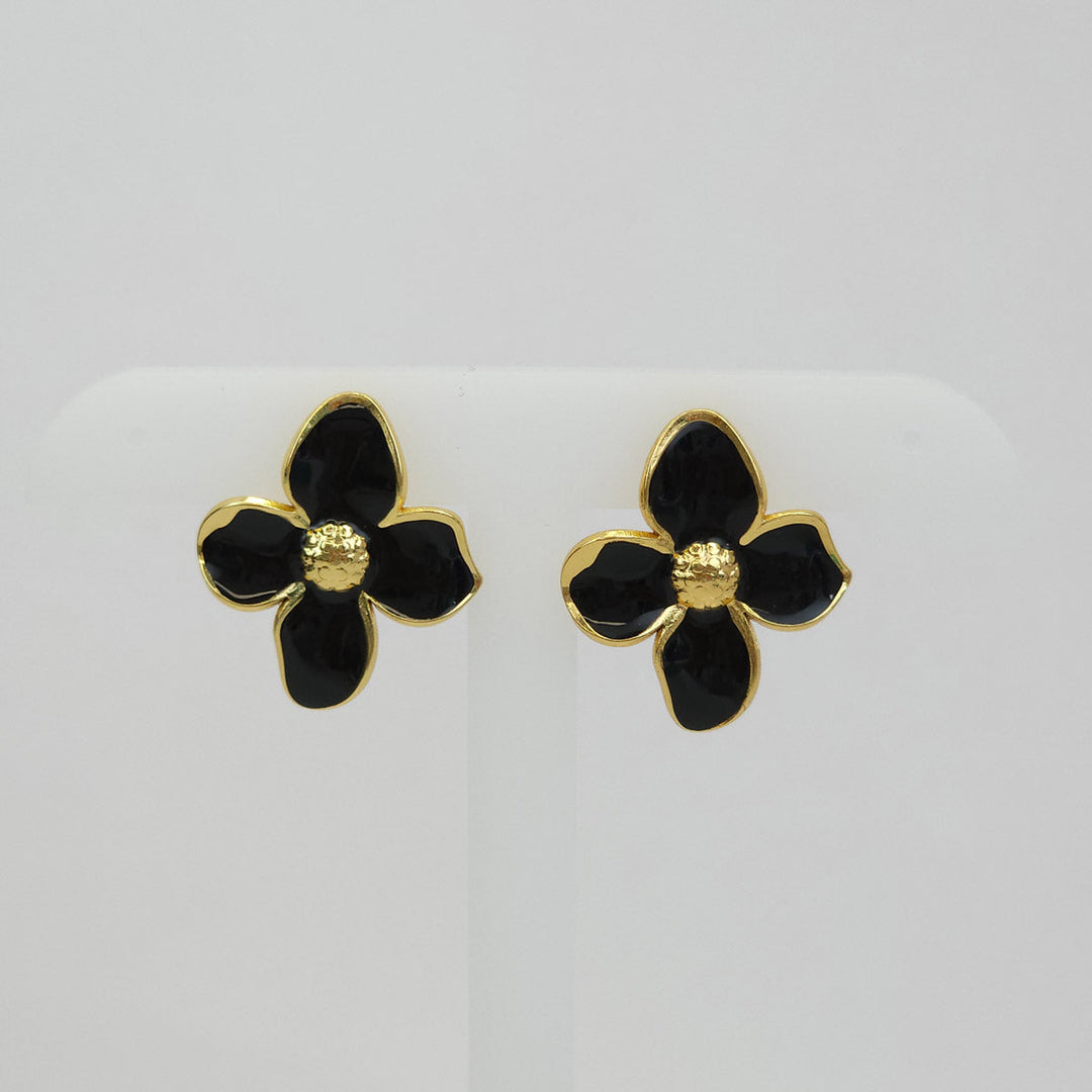 Par de aretes flor negra