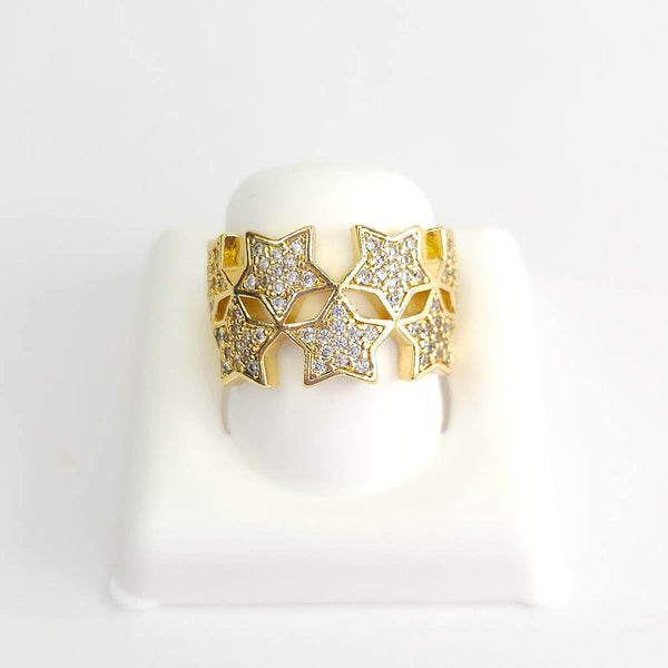 Anillo estrellado con brillantes