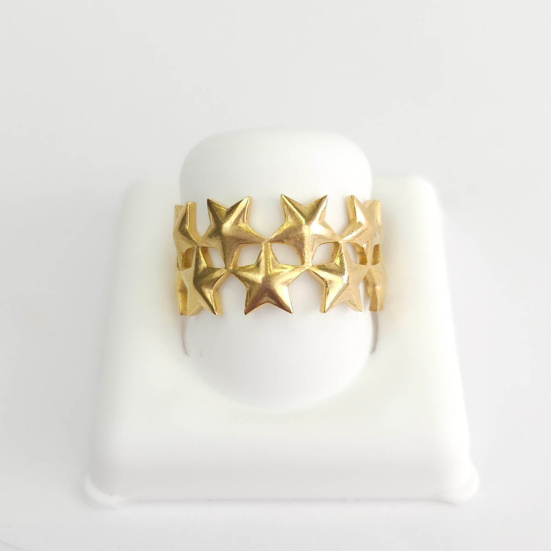 Anillo doble estrellas juntas ajustable