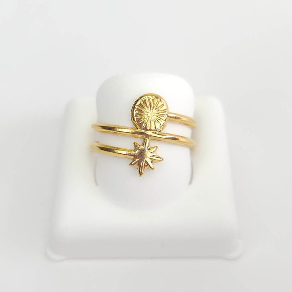 Anillo Estrella Doble Ajustable