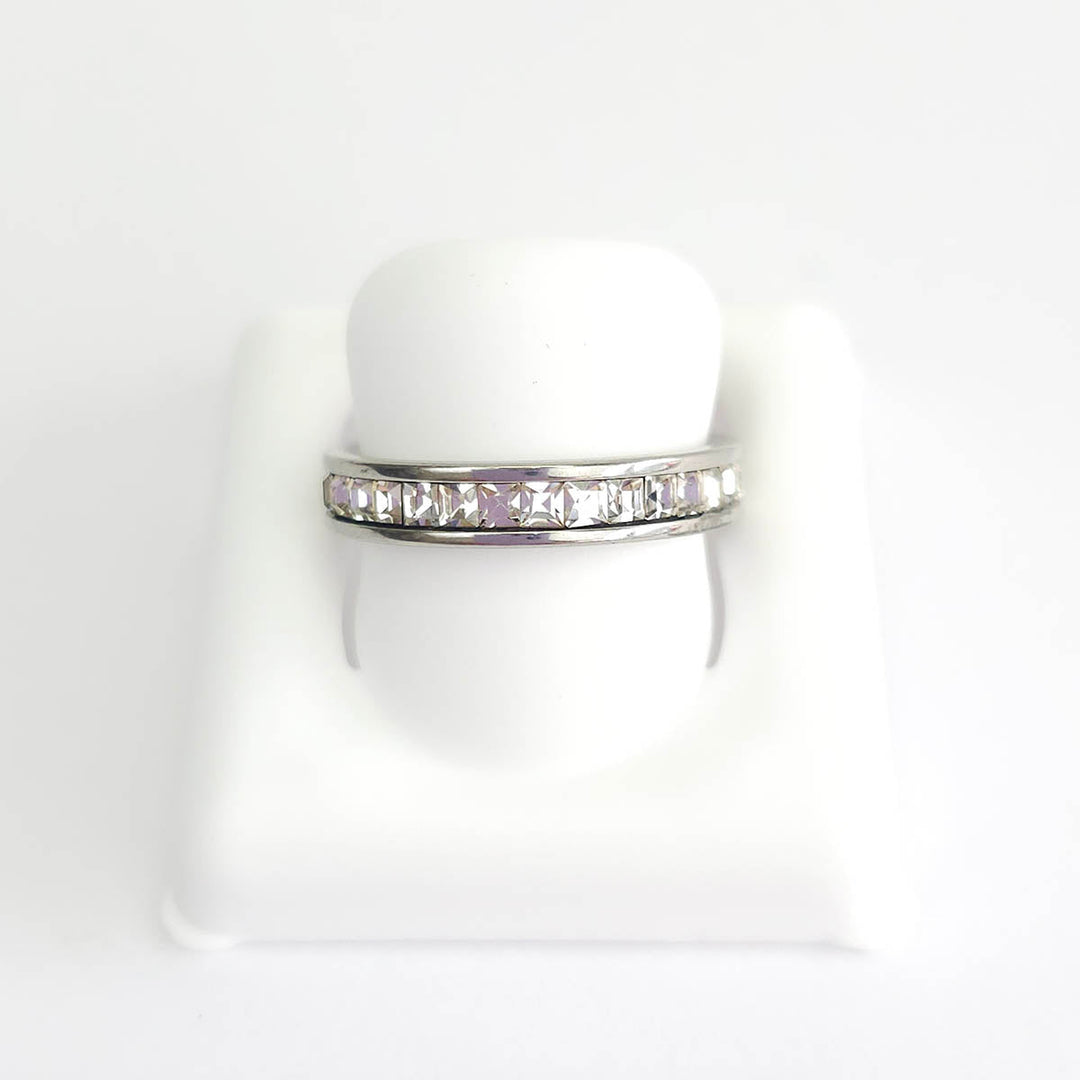 Churumbela Plateada con Zirconias Cuadradas