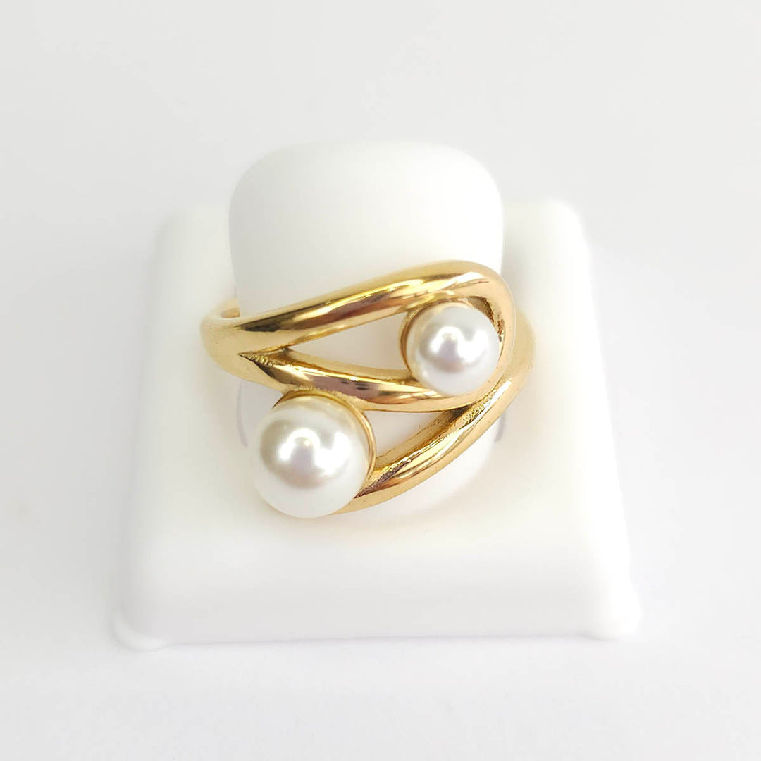Anillo Doble Perla 