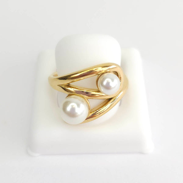 Anillo Doble Perla 