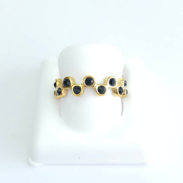 Anillo Zigzag con Brillos 