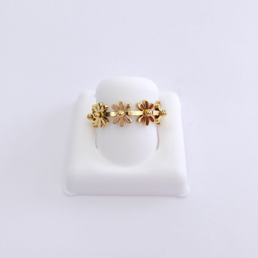 Anillo con Flores Esmaltado