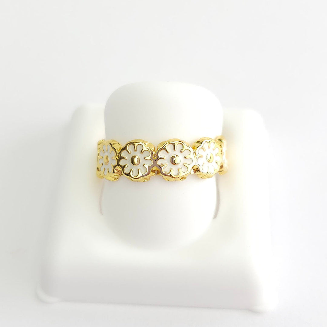 Anillo con Flores Esmaltado