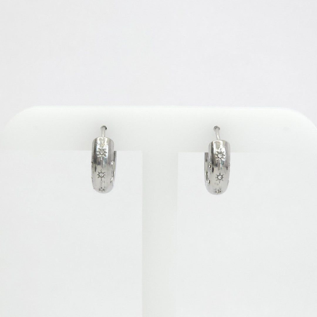 Arracadas Plateadas con Brillos