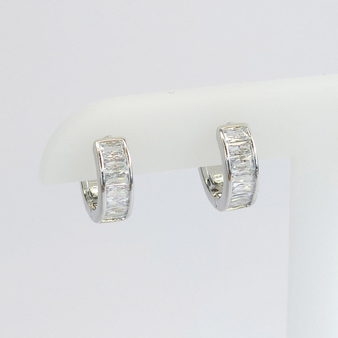 Arracadas con Brillos Plateadas