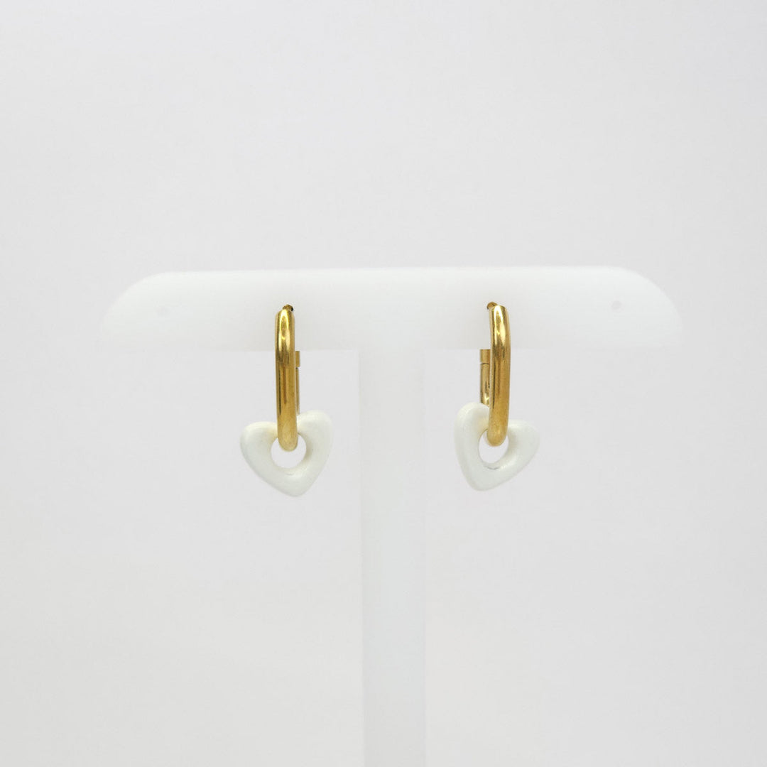 Arracadas con Corazón Blanco