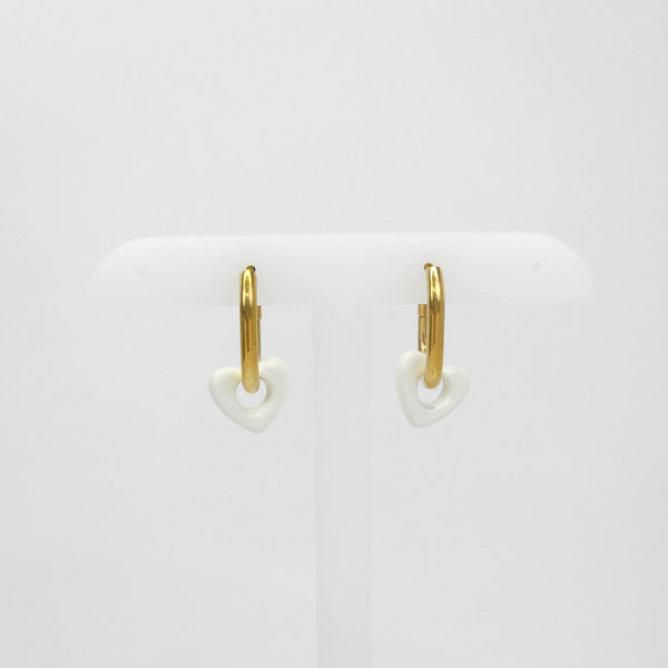 Arracadas con Corazón Blanco