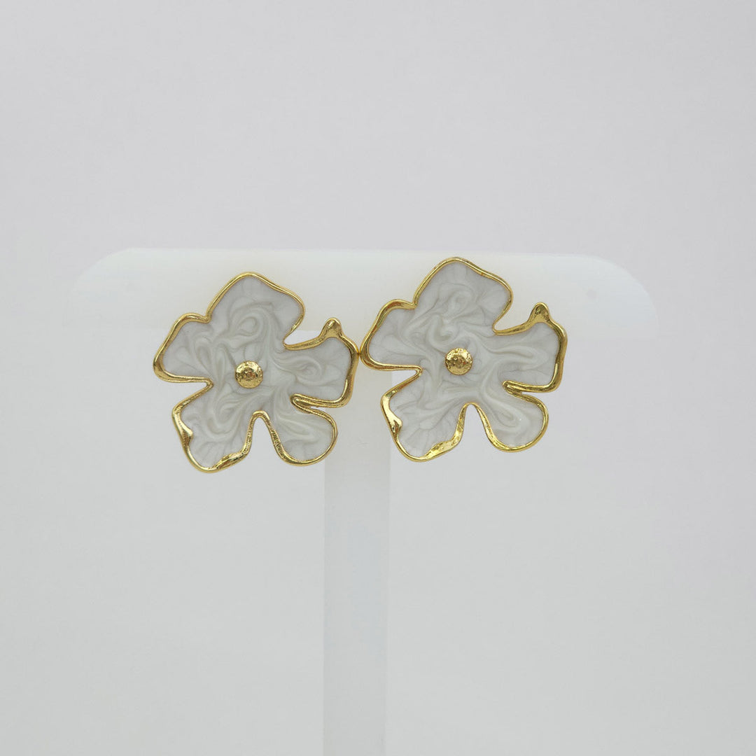 Aretes Flor Blancas