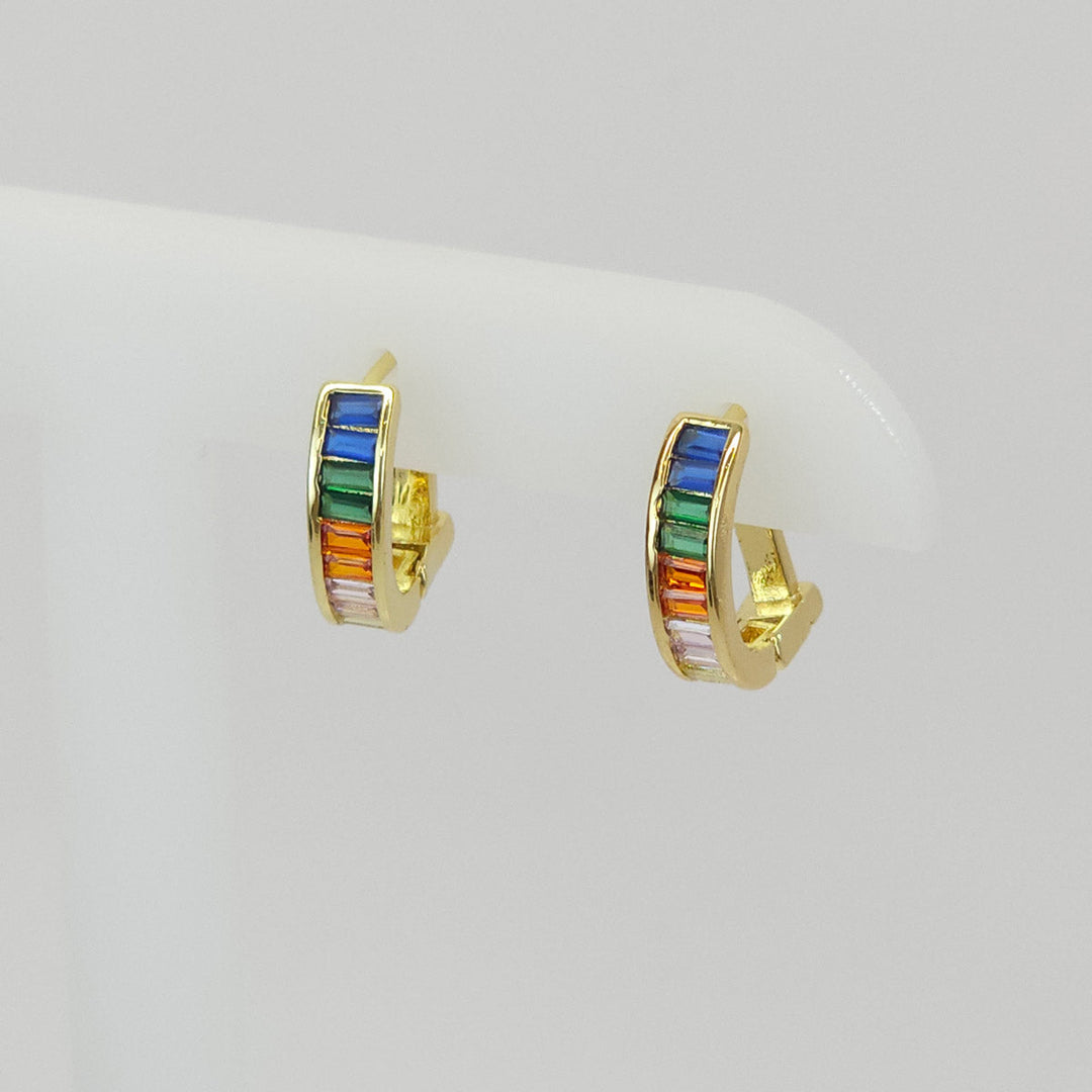 Arracadas Doradas Arcoiris