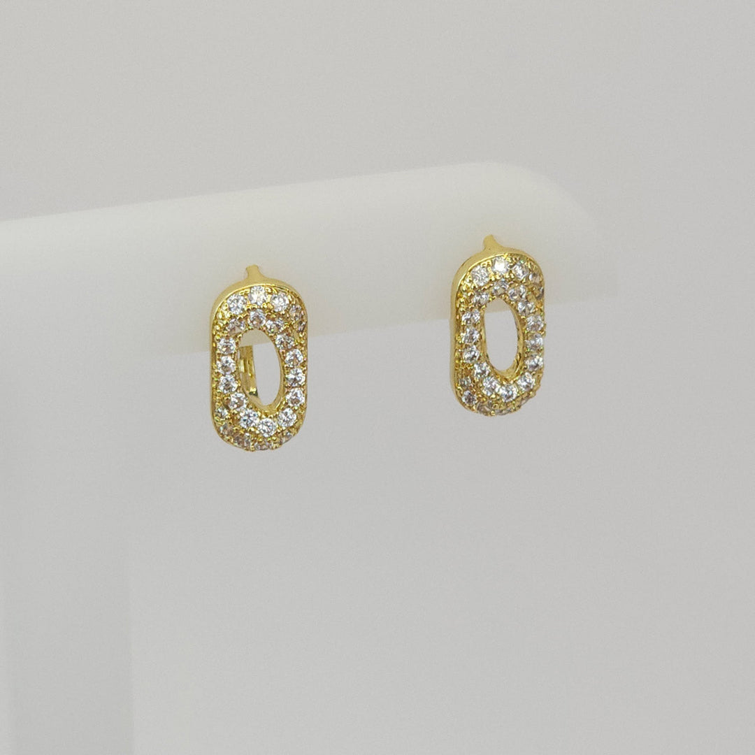 Arracadas Doradas con Ovalo Brillantes