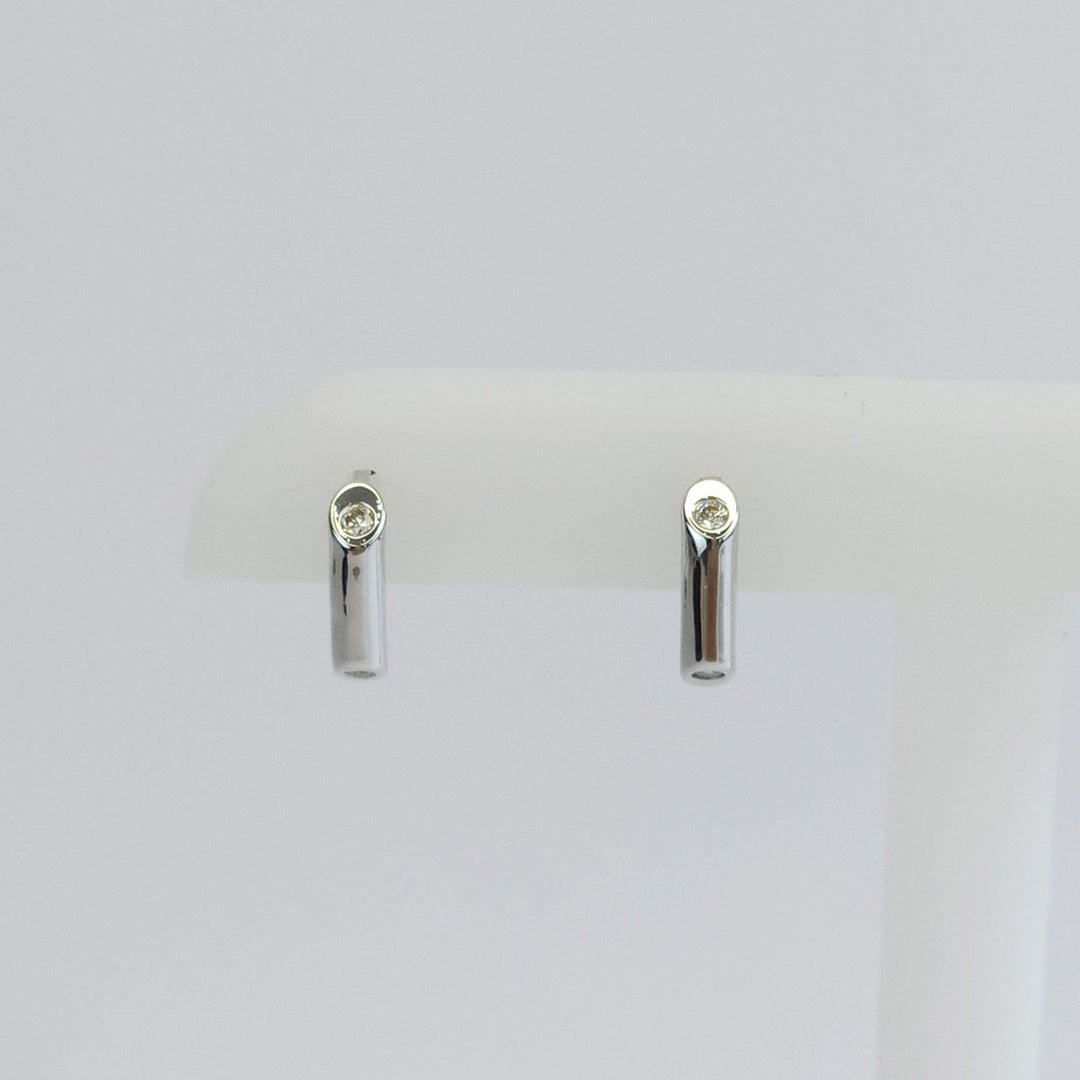 Arracadas Plateadas con Brillantes