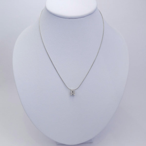 Collar Inicial Burbuja Plateado con Zirconias