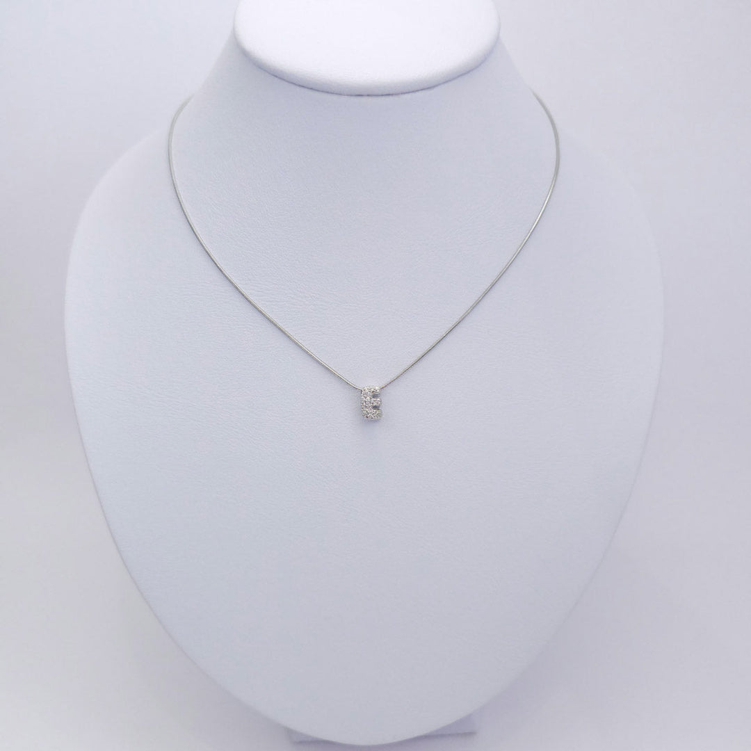 Collar Inicial Burbuja Plateado con Zirconias