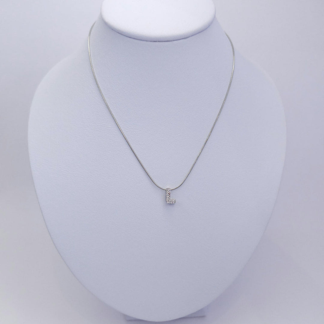 Collar Inicial Burbuja Plateado con Zirconias