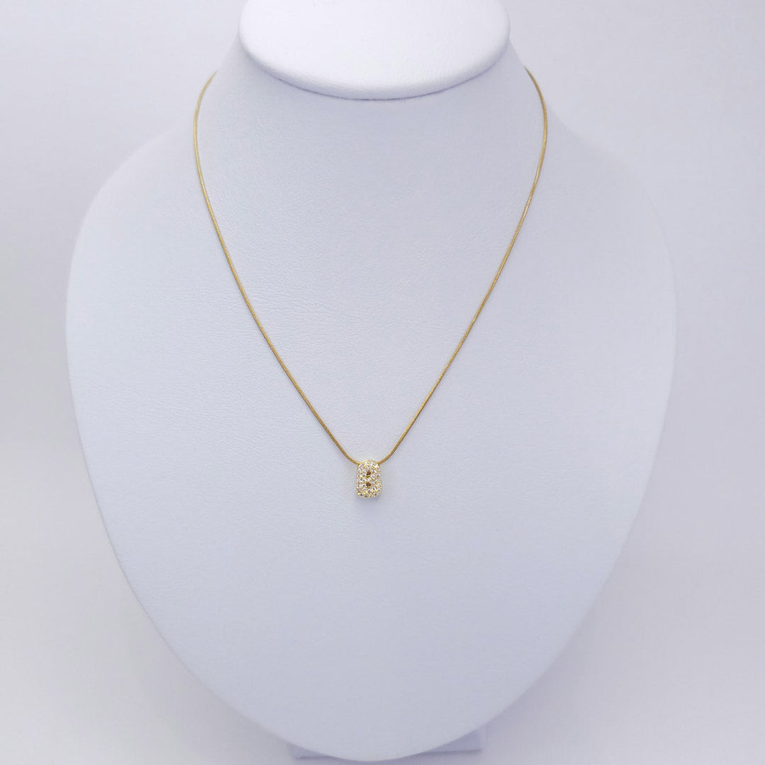 Collar Inicial Burbuja Dorado con Zirconias