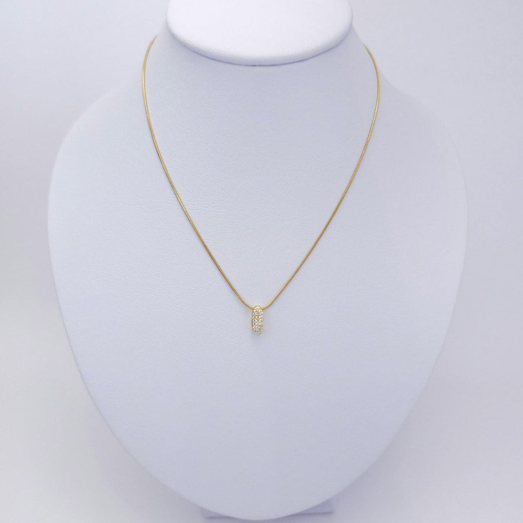 Collar Inicial Burbuja Dorado con Zirconias